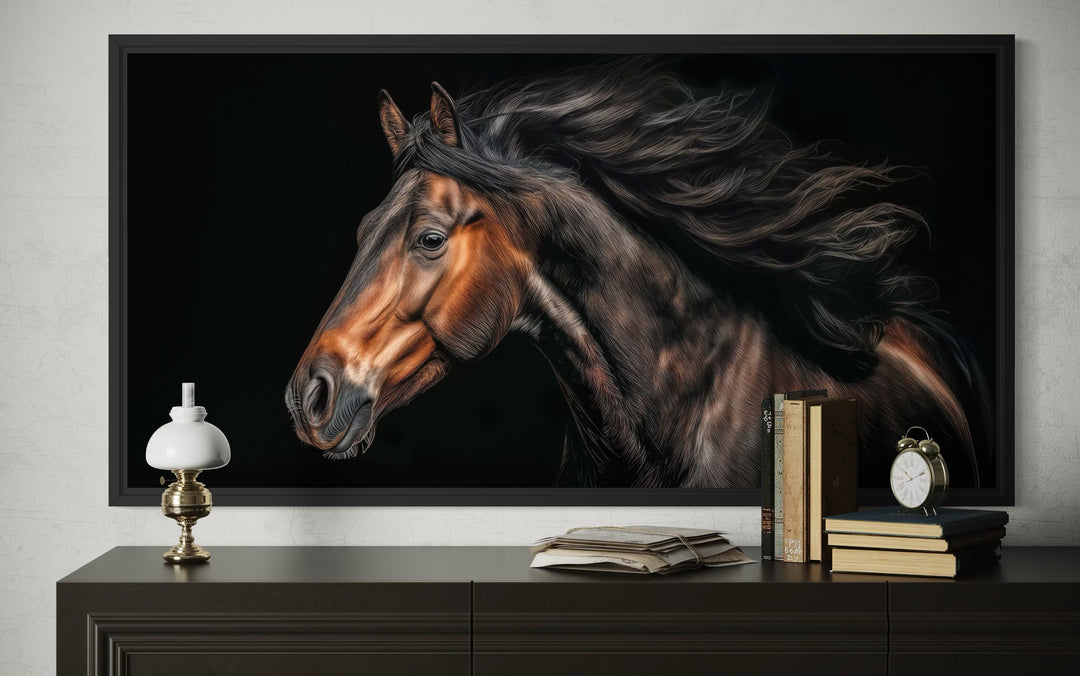 Brown Horse Extra Large Framed Canvas Wall Art