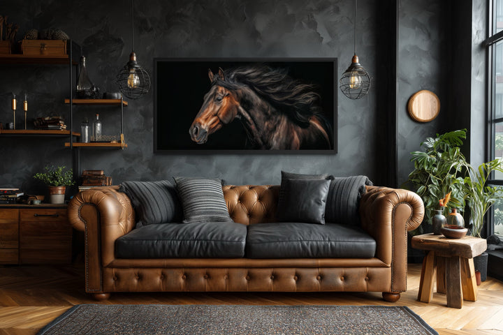 Brown Horse Extra Large Framed Canvas Wall Art