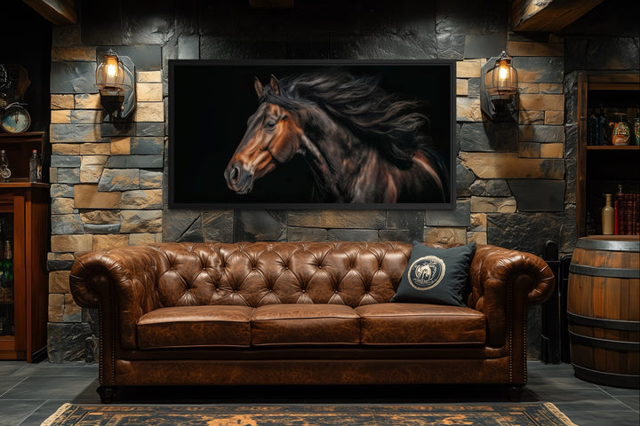 Brown Horse Extra Large Framed Canvas Wall Art