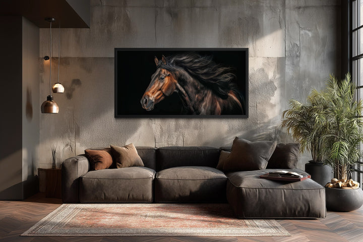 Brown Horse Extra Large Framed Canvas Wall Art