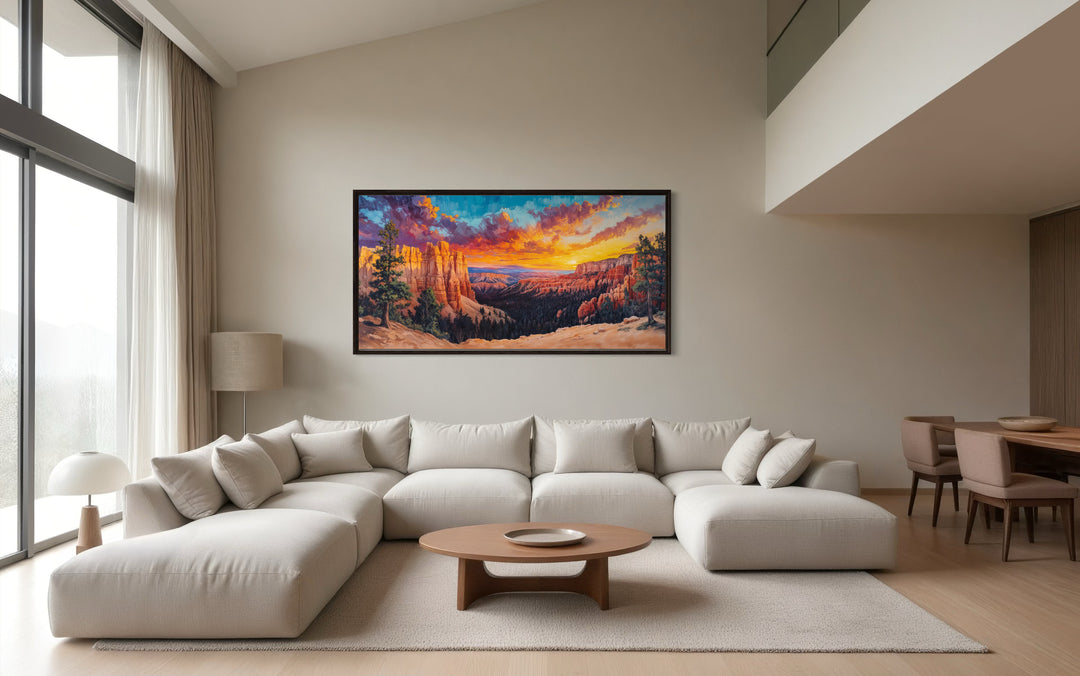 Bryce Canyon At Sunset Framed Canvas Wall Art