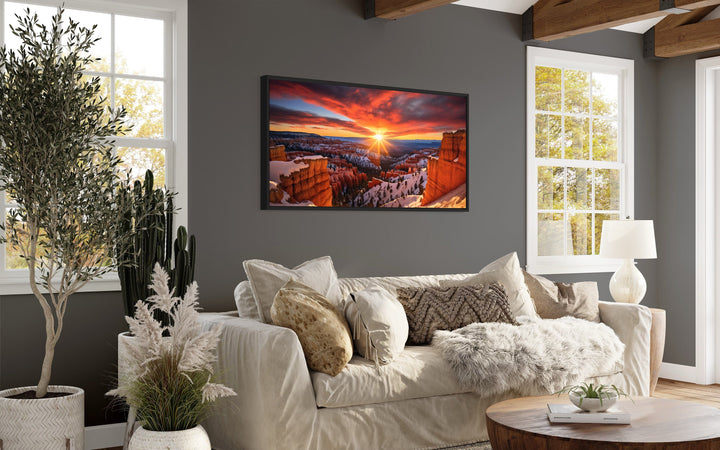 Bryce Canyon Sunset Photo Landscape Framed Canvas Wall Art