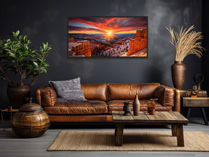 Bryce Canyon Sunset Photo Landscape Framed Canvas Wall Art