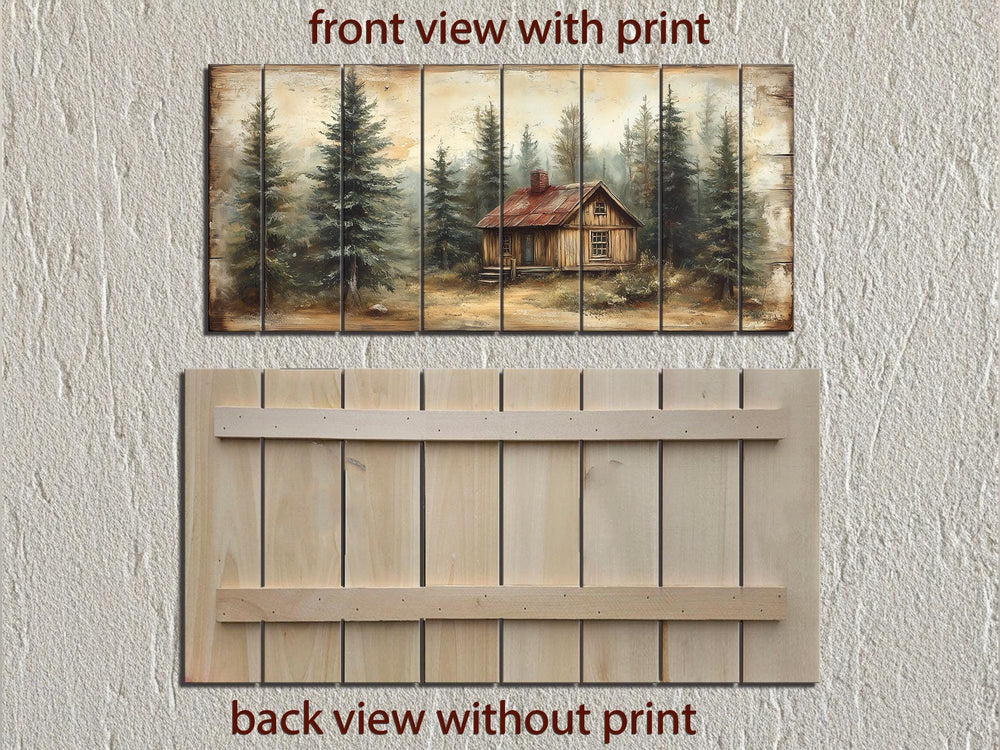 Cabin In The Woods Distressed Wood Wall Art