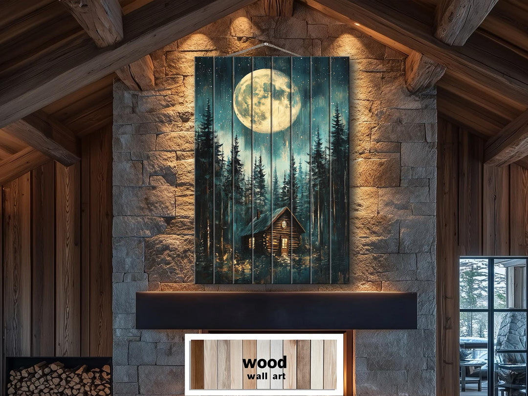 Cabin In The Woods Distressed Wood Wall Art