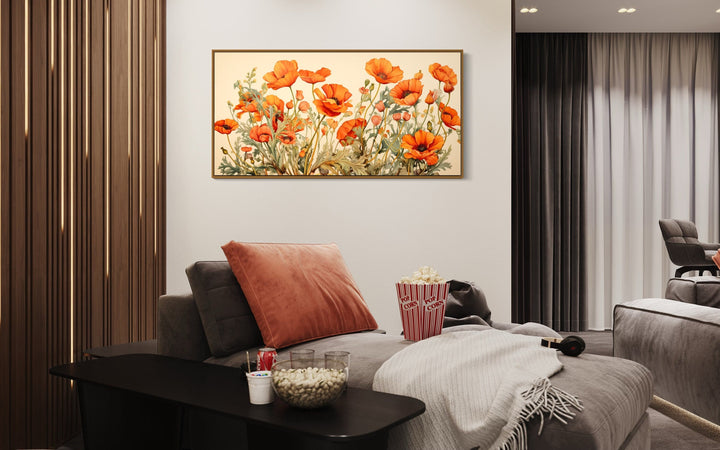 California Poppies Framed Canvas Wall Art