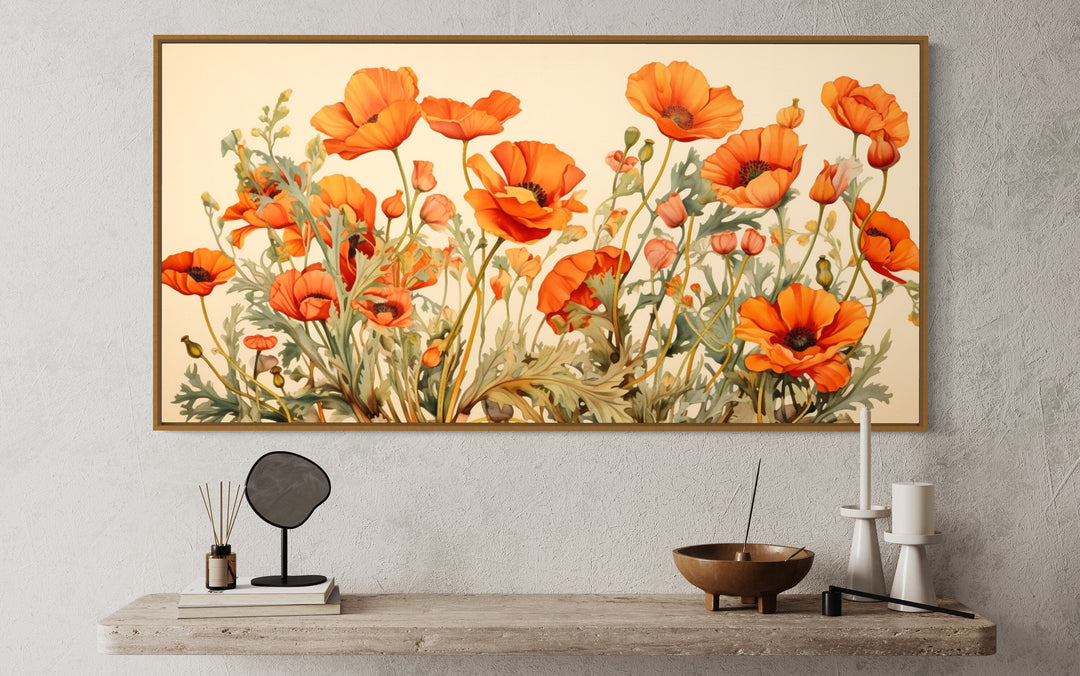 California Poppies Framed Canvas Wall Art