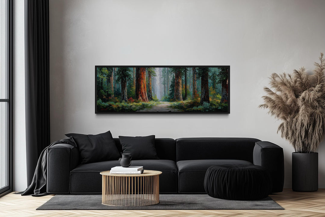 California Redwood Forest Long Horizontal Canvas Wall Art