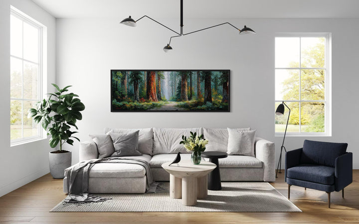 California Redwood Forest Long Horizontal Canvas Wall Art