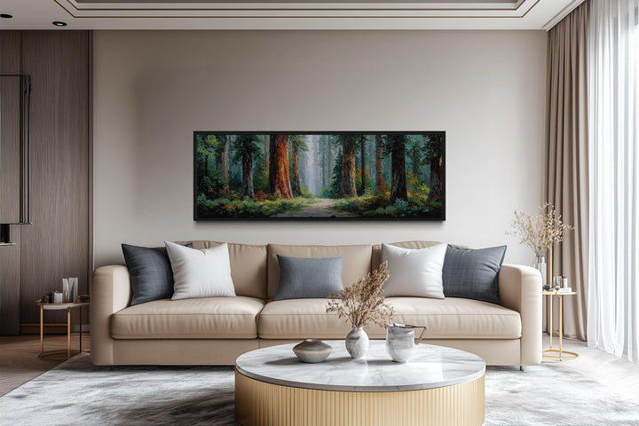 California Redwood Forest Long Horizontal Canvas Wall Art