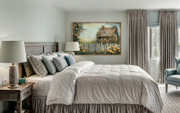 Charming Cottage Garden Rustic Floral Canvas Wall Art