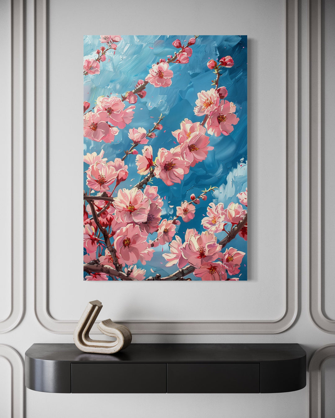 Cherry Blossom Sakura Branch Framed Canvas Wall Art