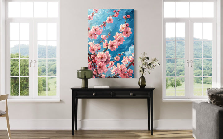 Cherry Blossom Sakura Branch Framed Canvas Wall Art