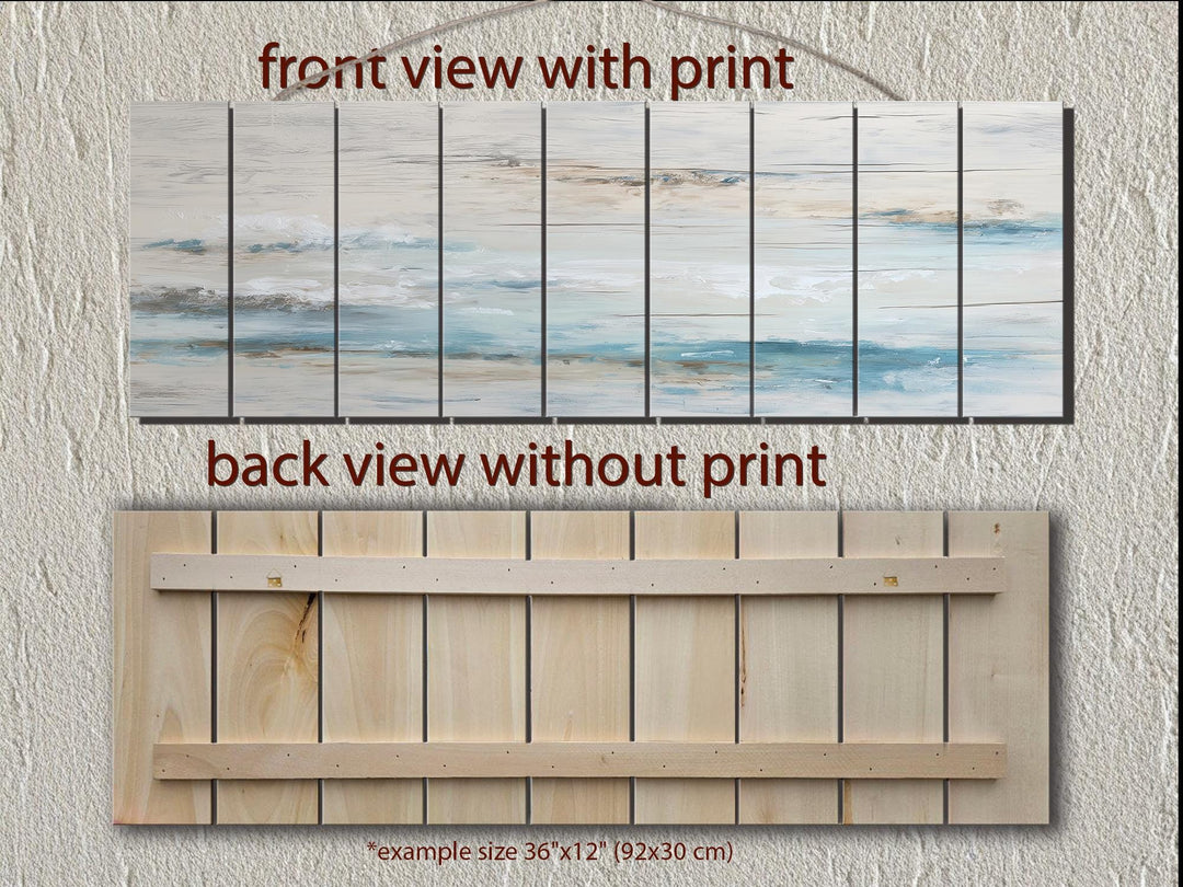 Coastal Abstract Ocean Distressed Wood Wall Art