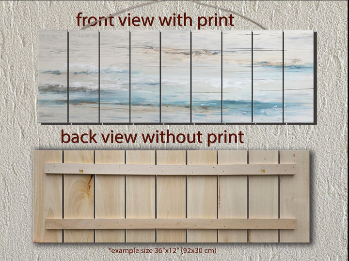 Coastal Abstract Ocean Distressed Wood Wall Art