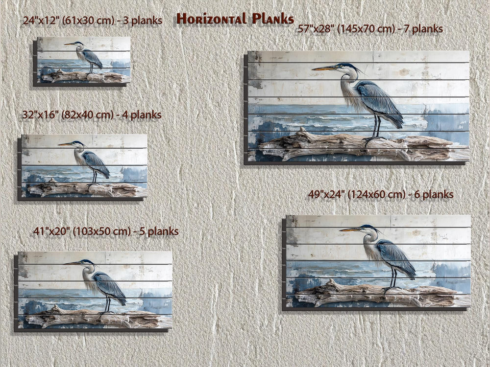 Coastal Heron Wall Art - Driftwood Wall Decor | Rustic Ocean Bird Hanging