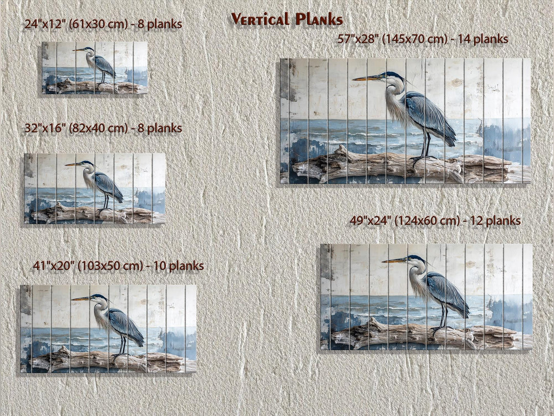 Coastal Heron Wall Art - Driftwood Wall Decor | Rustic Ocean Bird Hanging