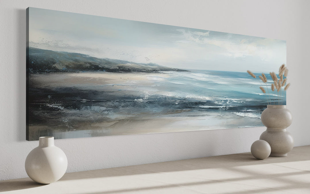 Coastal Wall Art Over Bed Long Narrow Ocean Beach Canvas