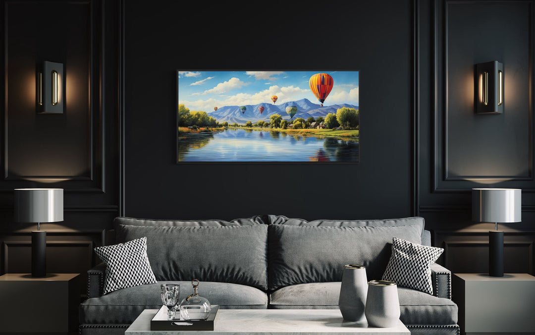 Colorado Springs Rocky Mountains Hot Air Balloons Canvas Wall Art