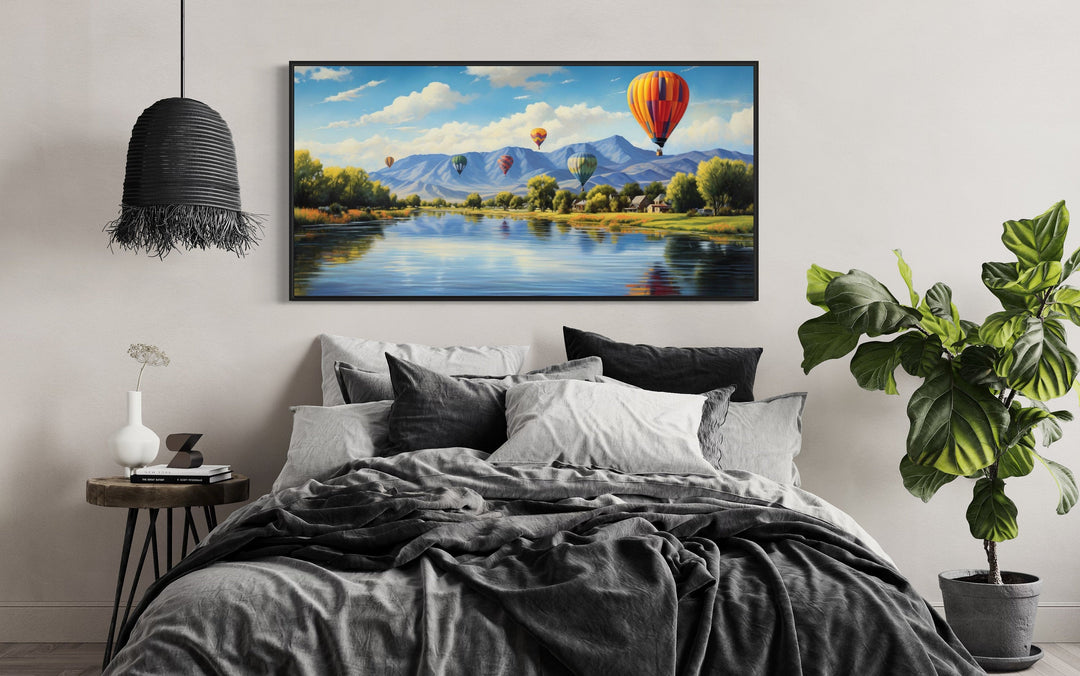 Colorado Springs Rocky Mountains Hot Air Balloons Canvas Wall Art