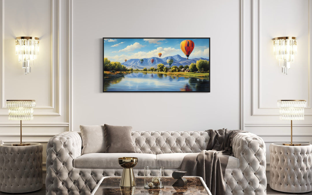 Colorado Springs Rocky Mountains Hot Air Balloons Canvas Wall Art