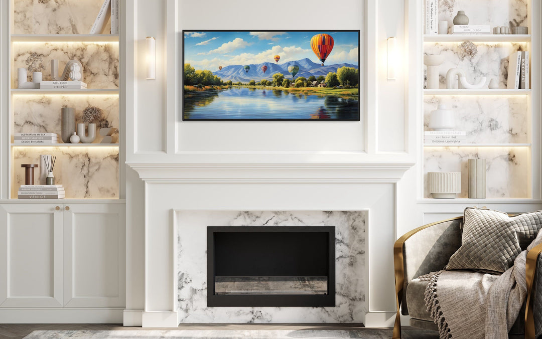 Colorado Springs Rocky Mountains Hot Air Balloons Canvas Wall Art