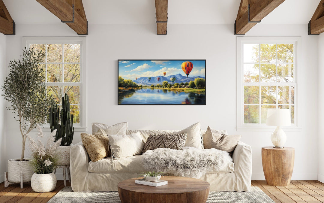 Colorado Springs Rocky Mountains Hot Air Balloons Canvas Wall Art