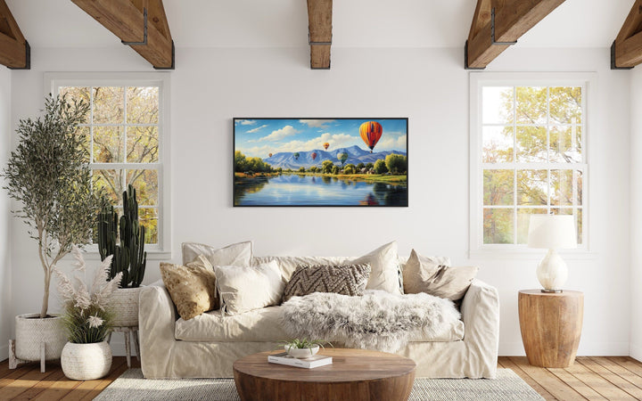 Colorado Springs Rocky Mountains Hot Air Balloons Canvas Wall Art