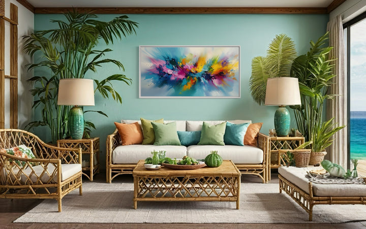 Colorful Abstract Multicolored Bright Living Room Wall Art