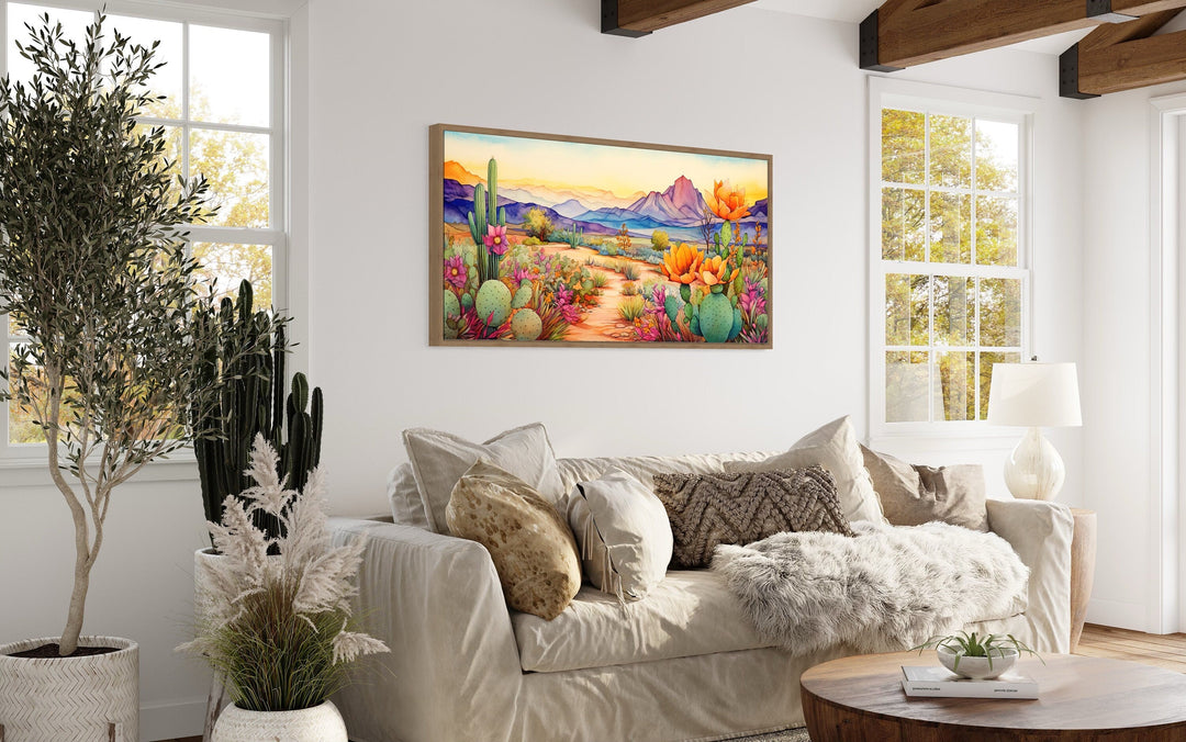 Colorful Arizona Desert Southwestern Framed Canvas Wall Art