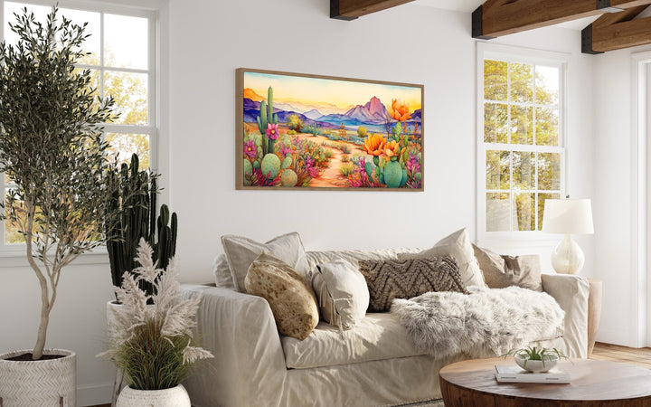 Colorful Arizona Desert Southwestern Framed Canvas Wall Art