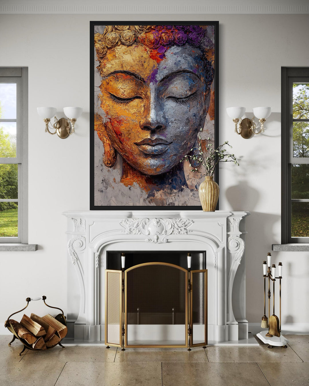 Colorful Buddha Portrait Wall Art