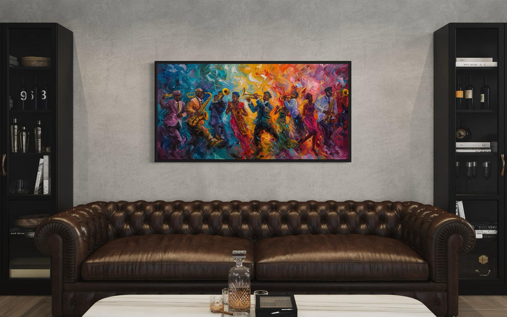 Colorful Jazz Band Abstract Painting Music Canvas Wall Art