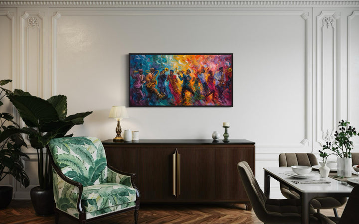 Colorful Jazz Band Abstract Painting Music Canvas Wall Art