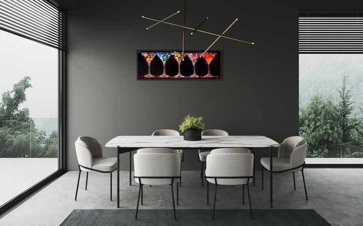 Colorful Martini Glasses Bar Or Dining Room Wall Art