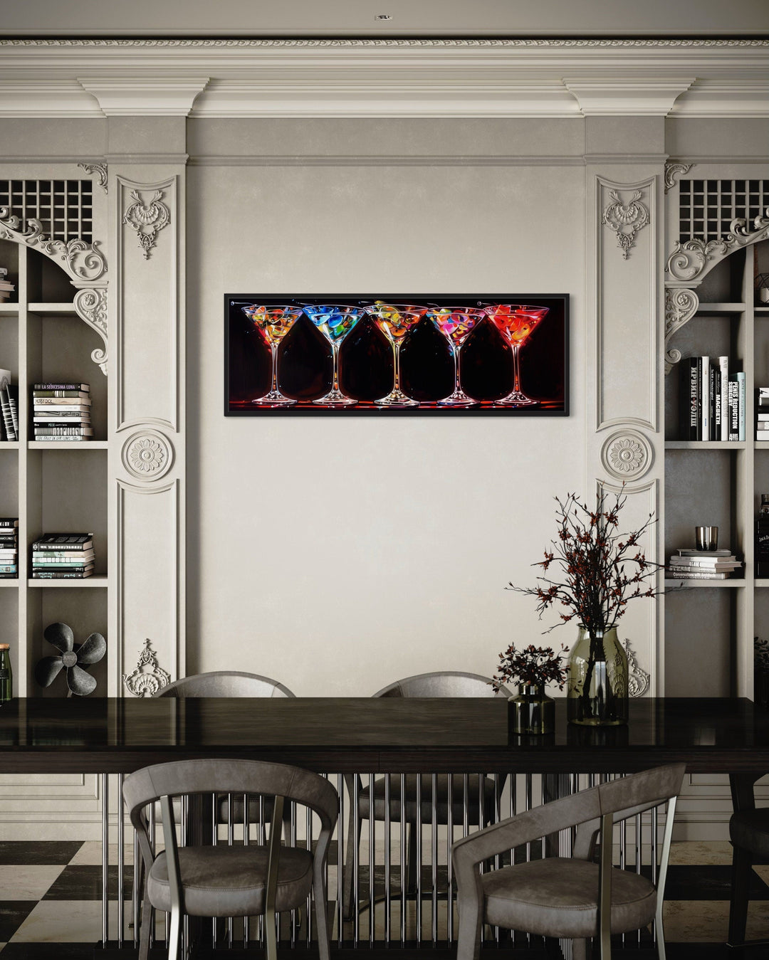 Colorful Martini Glasses Bar Or Dining Room Wall Art