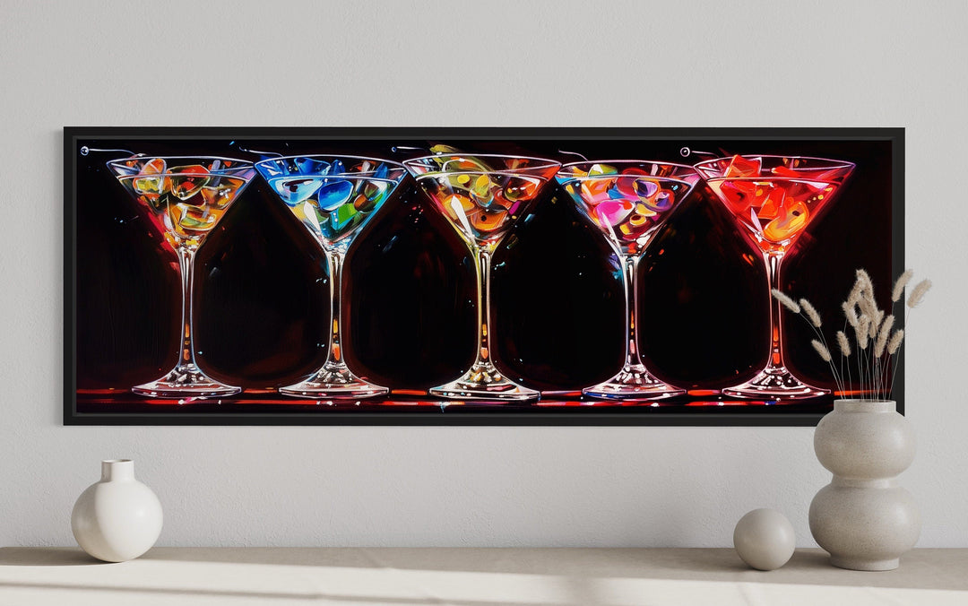 Colorful Martini Glasses Bar Or Dining Room Wall Art