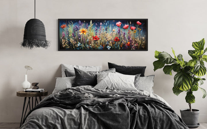 Colorful Spring Wildflowers Field Long Horizontal Wall Art