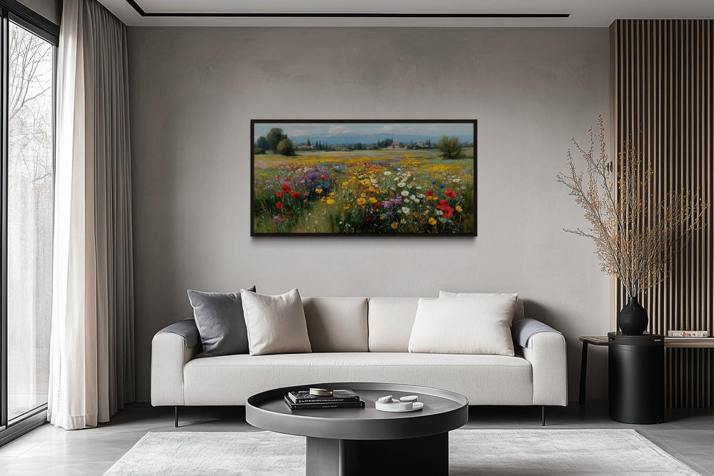 Colorful Summer Wildflower Field Meadow Landscape Wall Art