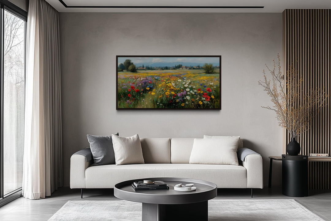 Colorful Summer Wildflower Field Meadow Landscape Wall Art
