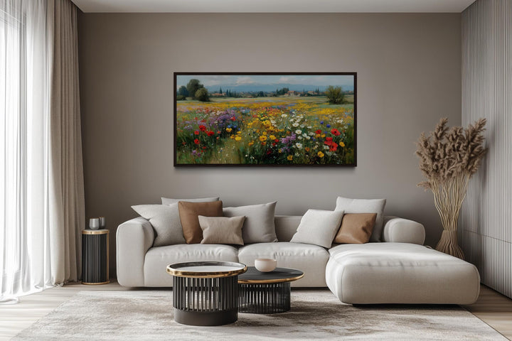 Colorful Summer Wildflower Field Meadow Landscape Wall Art