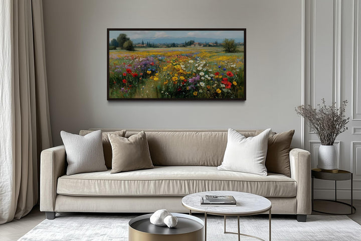 Colorful Summer Wildflower Field Meadow Landscape Wall Art