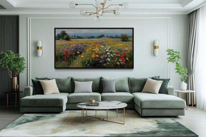 Colorful Summer Wildflower Field Meadow Landscape Wall Art