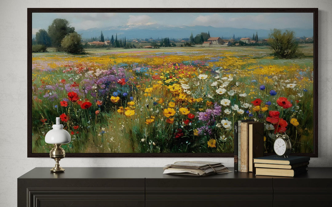 Colorful Summer Wildflower Field Meadow Landscape Wall Art