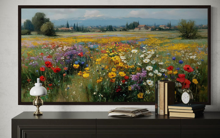 Colorful Summer Wildflower Field Meadow Landscape Wall Art