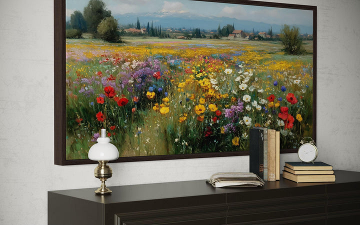 Colorful Summer Wildflower Field Meadow Landscape Wall Art