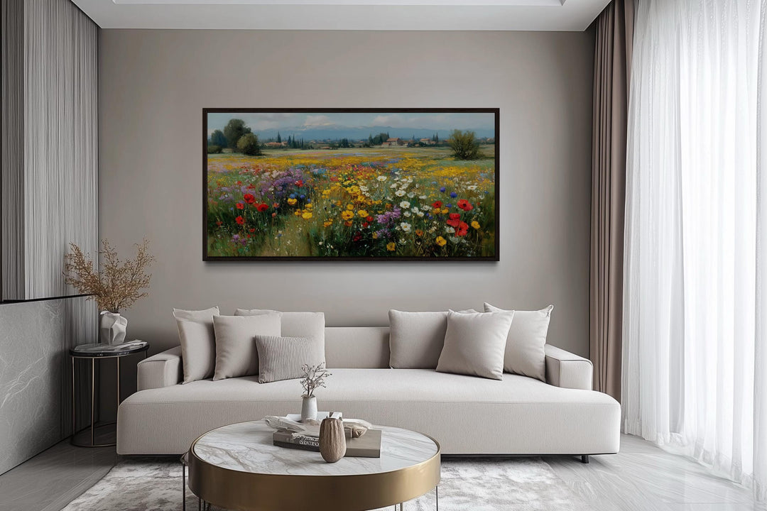 Colorful Summer Wildflower Field Meadow Landscape Wall Art