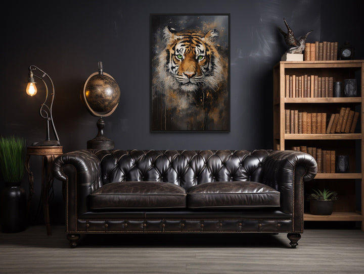 Colorful Tiger Abstract Graffiti Framed Canvas Wall Art