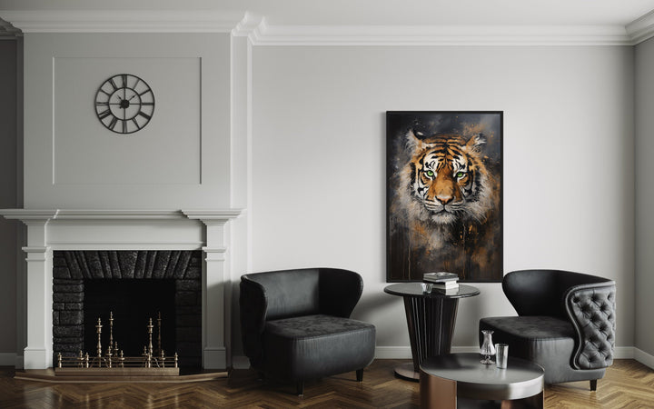 Colorful Tiger Abstract Graffiti Framed Canvas Wall Art