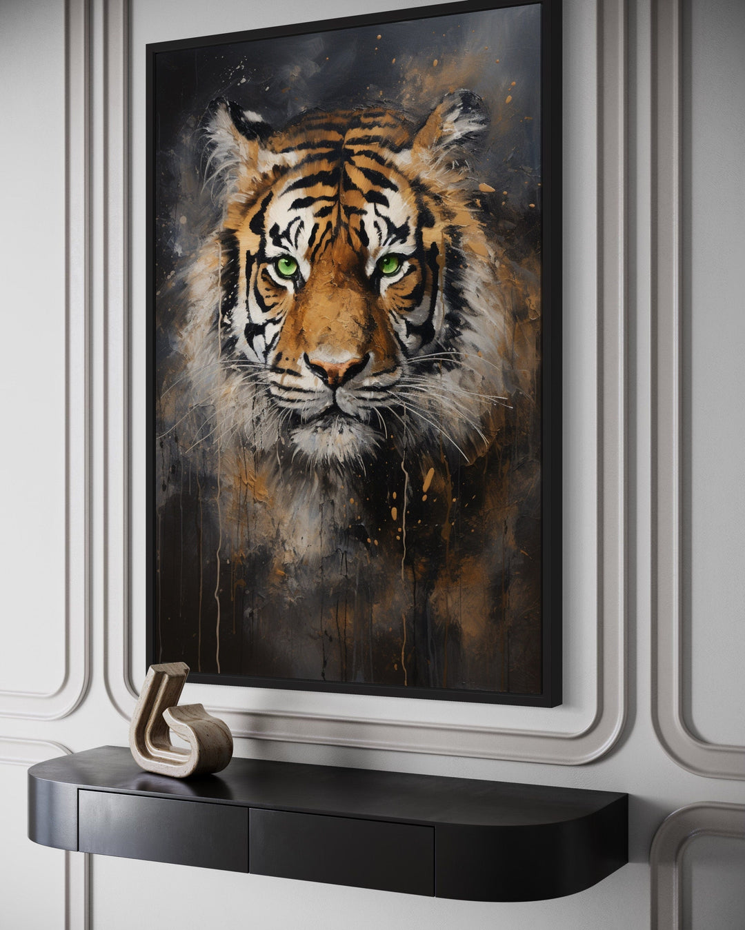 Colorful Tiger Abstract Graffiti Framed Canvas Wall Art